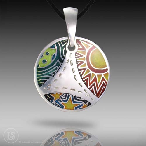 Stars Sun Moon Pendant, 960 Sterling Silver