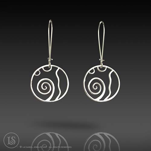 Jupiter Lattice Earrings, 960 Sterling Silver